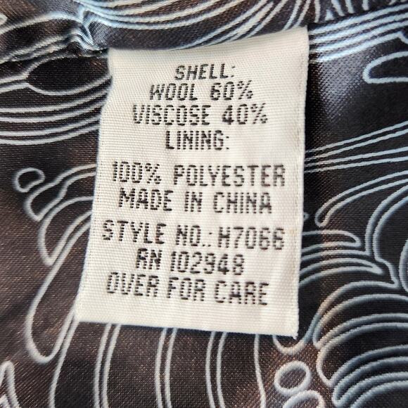 Tulle Wool Blend Cropped Coat Peter Pan Collar Pockets Womens Size Small - Picture 6 of 6